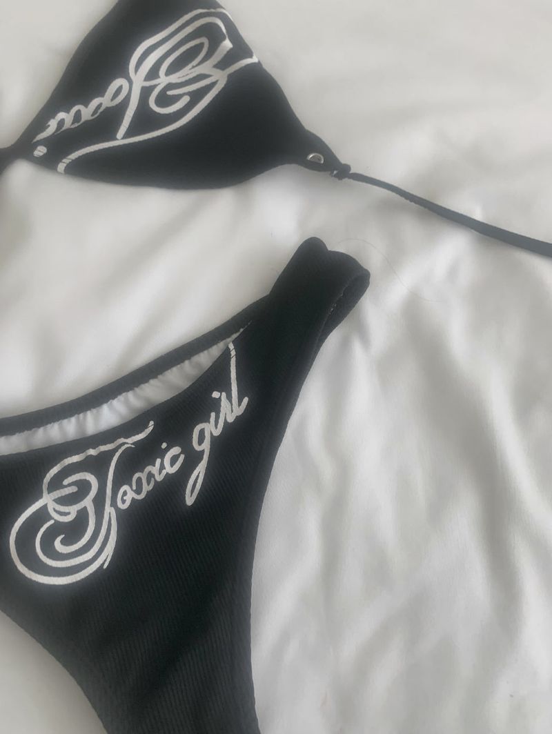 Balloon lettering Strap Bikini