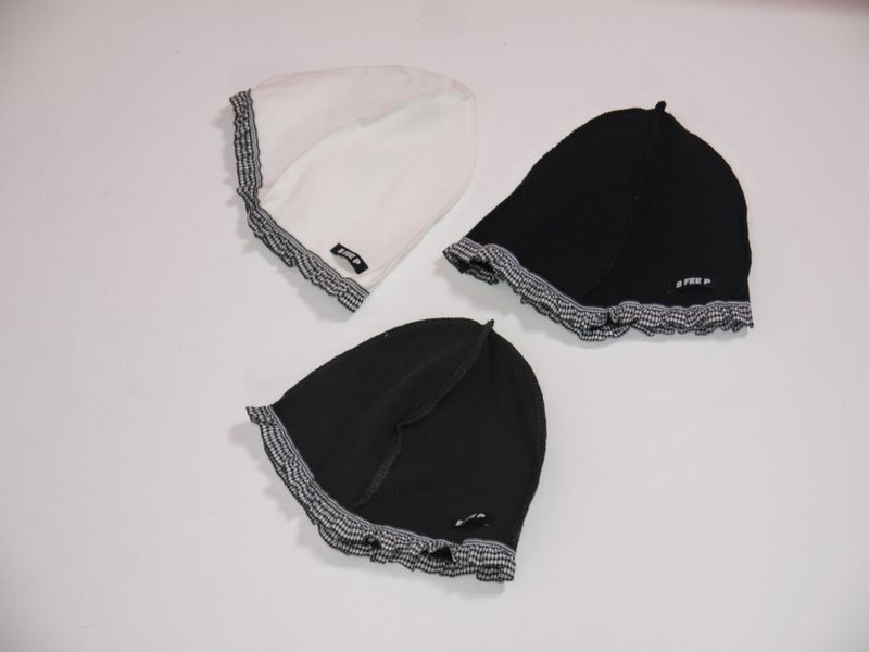 check lace beanie_white