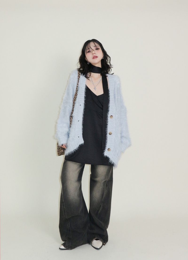 Featheryan Rouge Long Angora Cardigan
