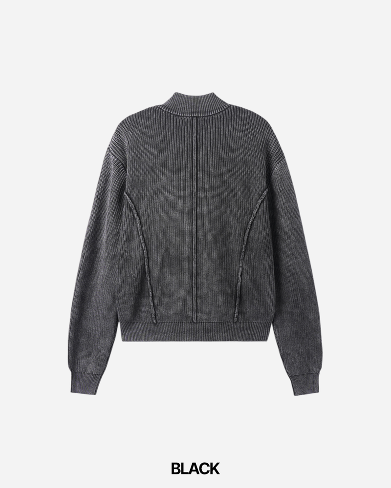 Curve Pigment Knit Zip-Up