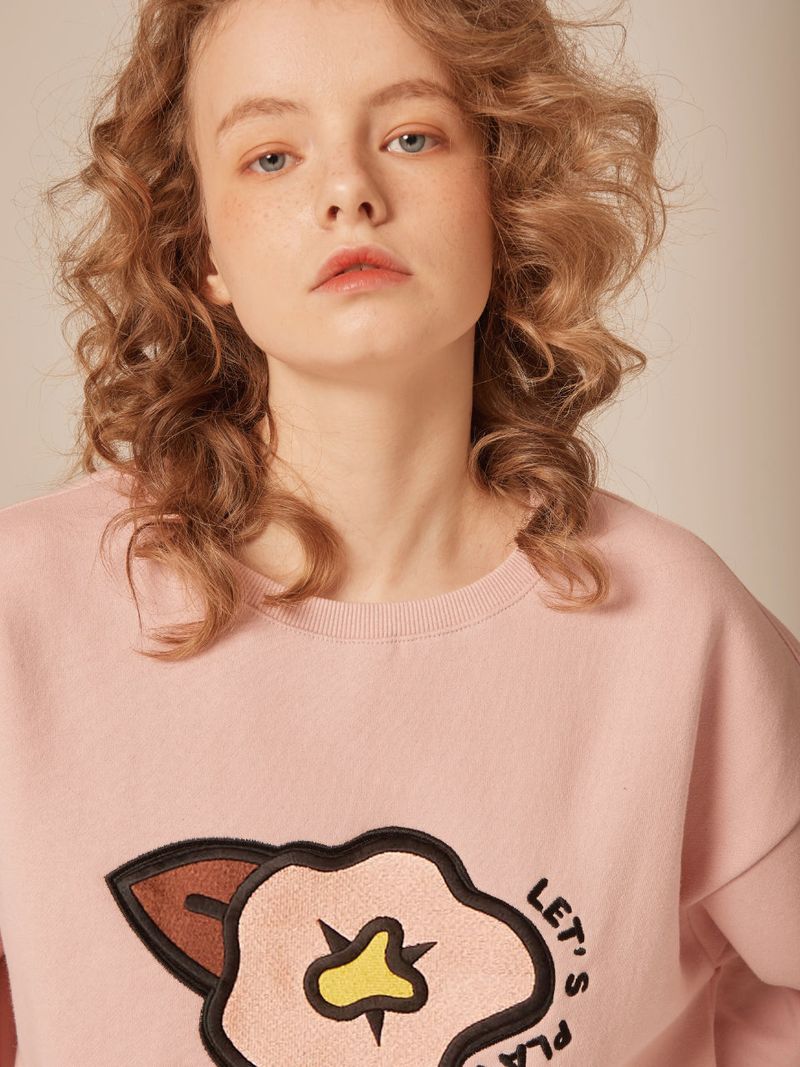 BIG FLOWER NAPPING SWEAT SHIRT