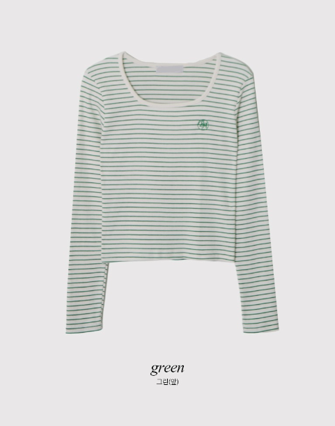 Border Square Embroidery T-shirt (4color)