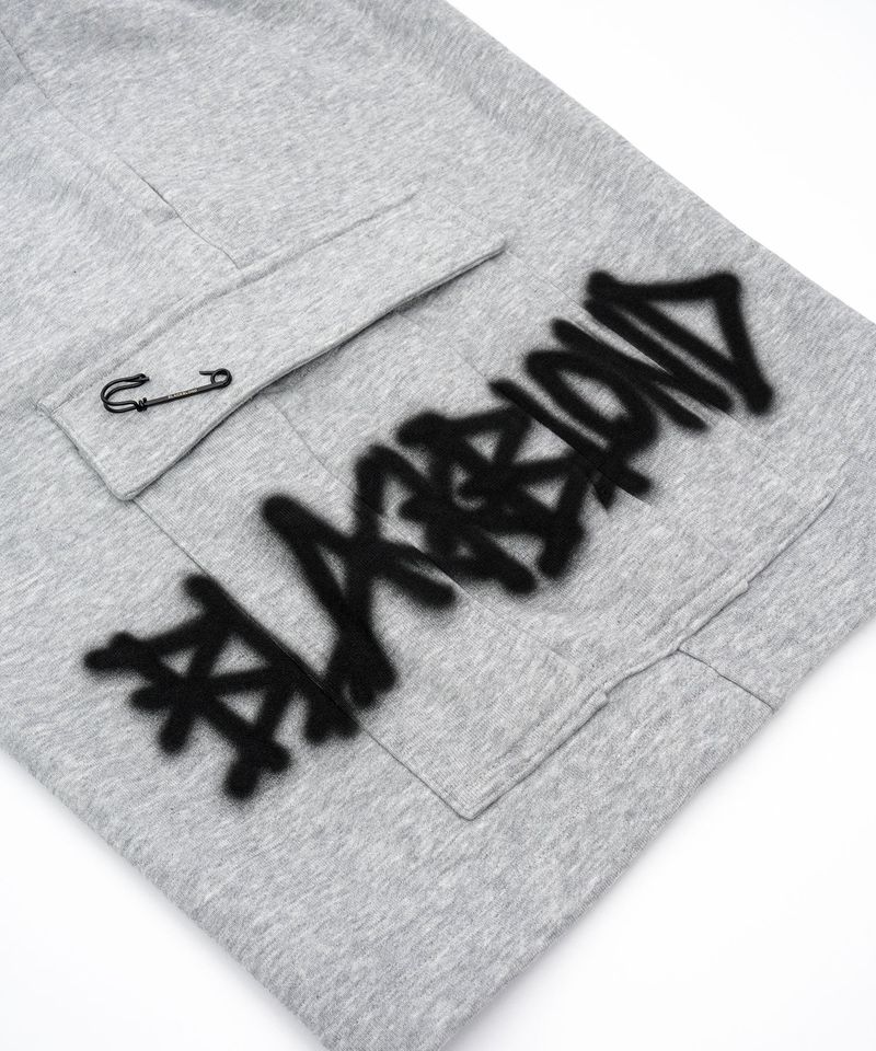 BBD Graffiti Logo Oversized Cargo Sweatshorts (Gray)