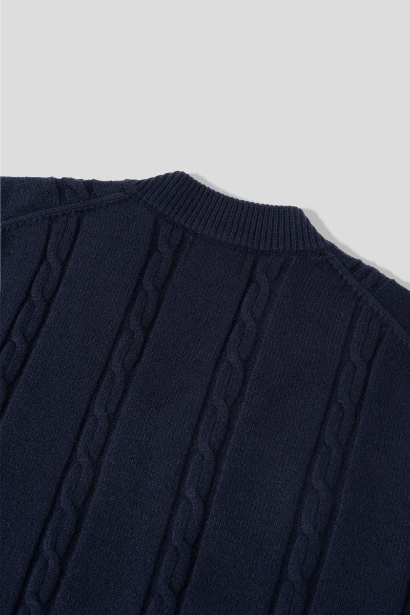 Melter Semi-Cropped Cable V-Neck Knit