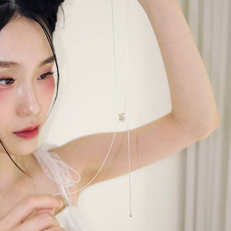 circle heart ribbon necklace