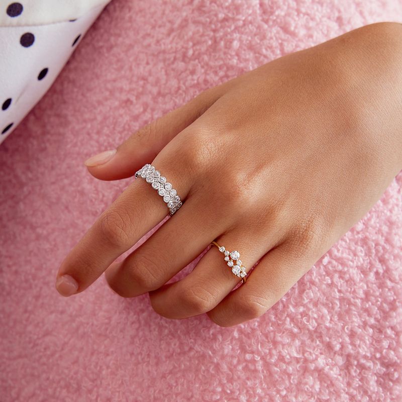 [Worn by NCTDREAM CHENLE] Double Low Bezel 925 Silver +Rhodium plating Ring R058-08H