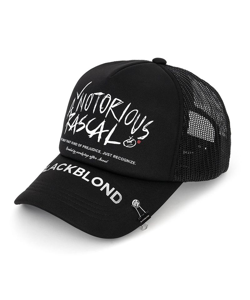 BLACKBLOND(ブラックブロンド)の「BBD Rascal Trucker Mesh Cap Dark Ver. (Black)(Hats)」