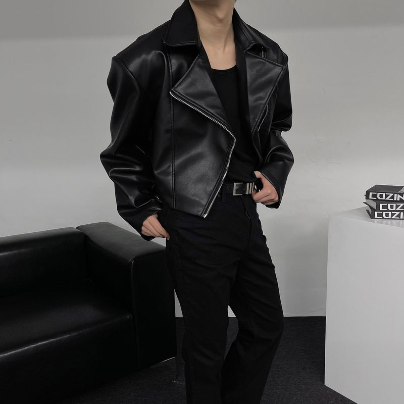 90's Youth Crop Leather Rider Jacket