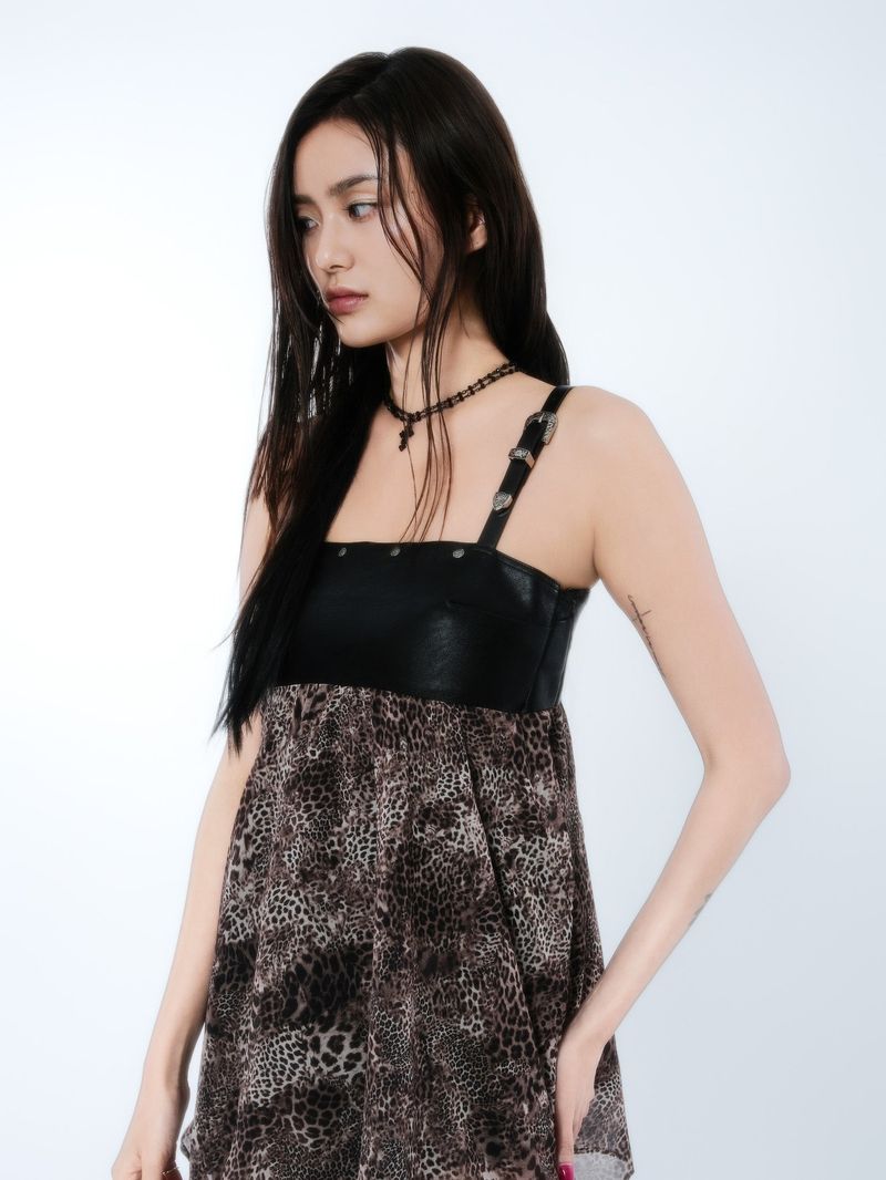 BELTED LEOPARD SLEEVELESS