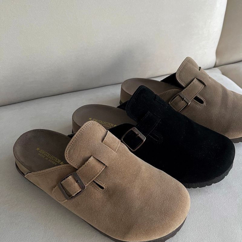 Suede Buckle Slippers (3 colors)