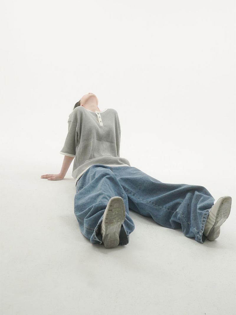 Cattle painting denim pants -2C