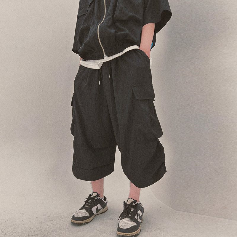 street shape capri shorts_black