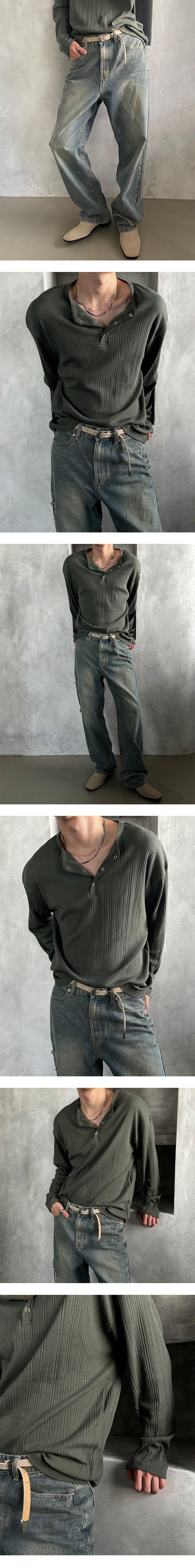 [F/W] Golgi button henry neck long sleeves (4color)