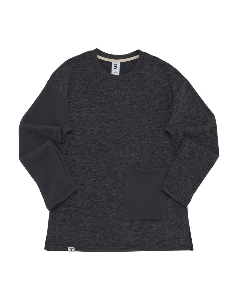 A NOTHING（アナッシング）の「KNIT X TERRY COMBINATION POCKET TEE (Charcoal)（Tops）」