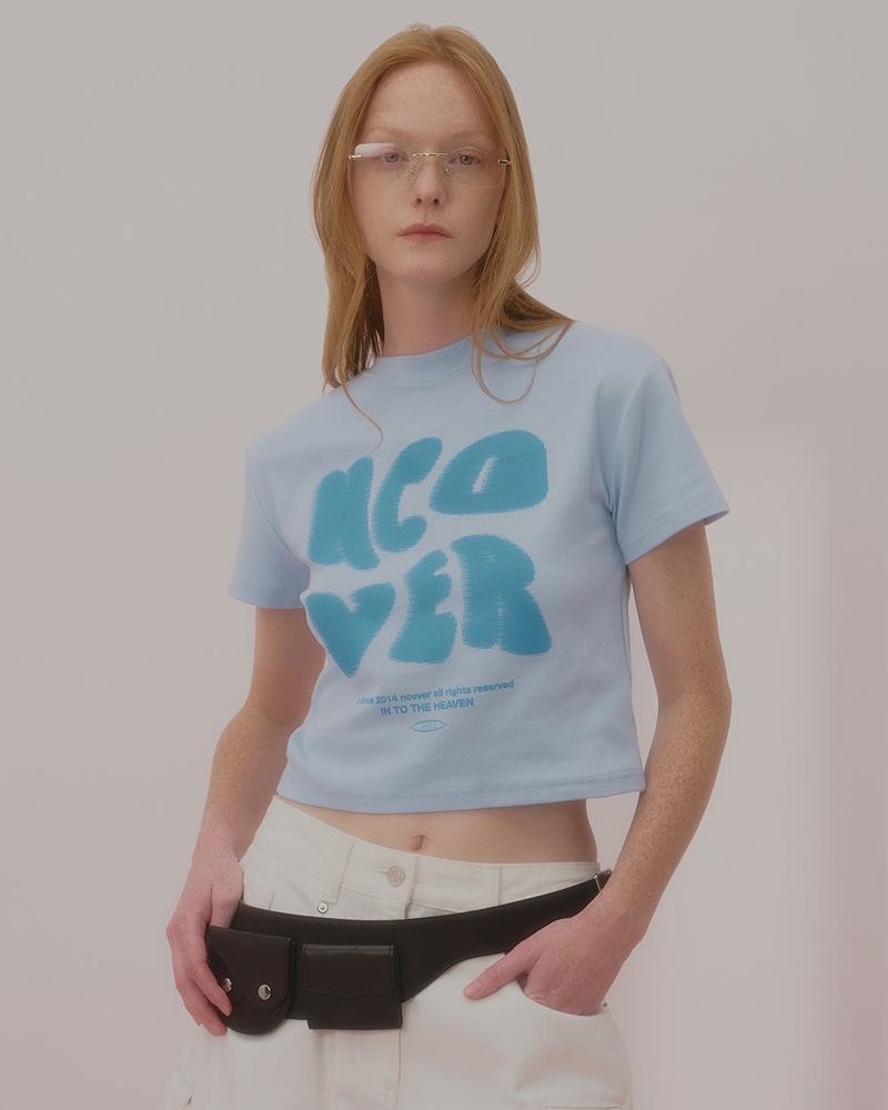 POINTAGE LOGO CROP TSHIRT-SKY BLUE