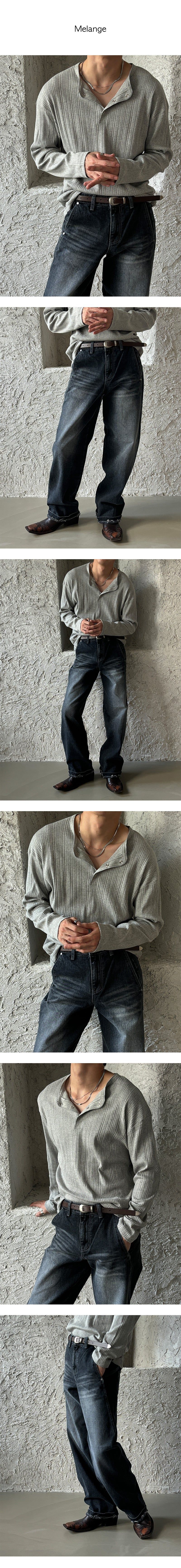 [F/W] Golgi button henry neck long sleeves (4color)