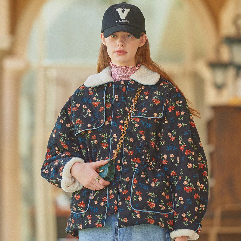 VITALSIGN（バイタルサイン）の「Flower Fleece Quilted Jacket (Black)（Jackets/Outerwear）」