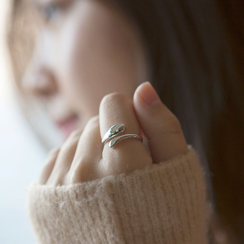 SVR-S630 Silver 92.5 ring open band daily women's silver ring size adjustable