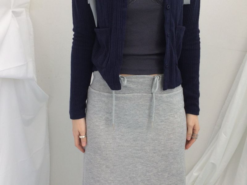 Slim Base String Long Skirt