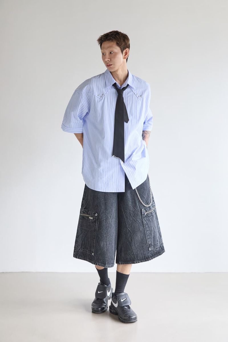 GUBIN（グビン）の「ジッパーカーゴバミューダパンツ（パンツ）」