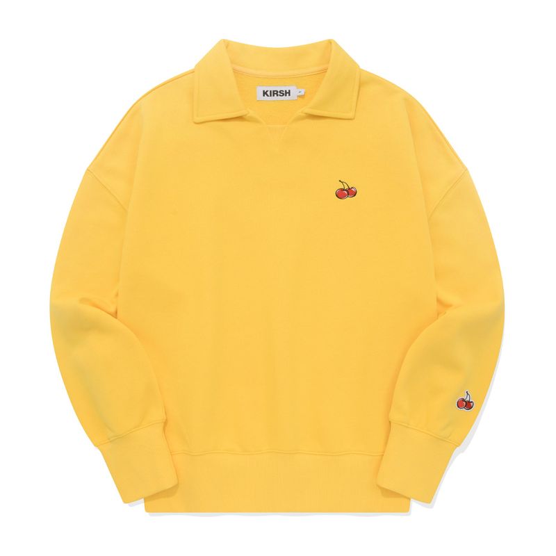 CHERRY OPEN COLLAR SWEATSHIRT [MUSTARD]