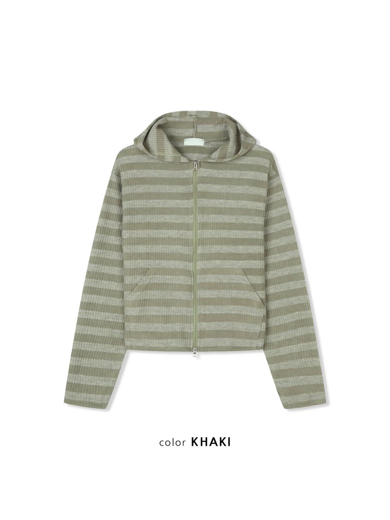 Ocean Striped Warmer Zip Hoodie