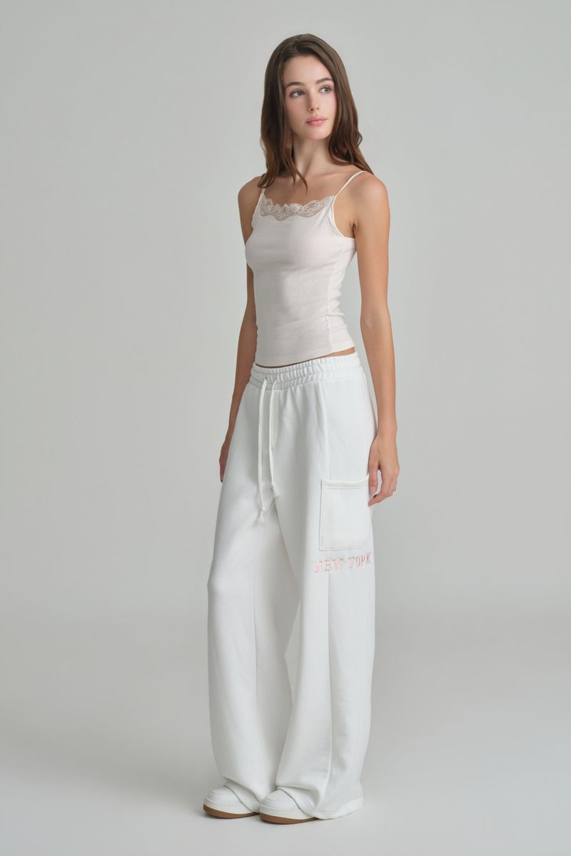 NYC sweatpants, Ivory