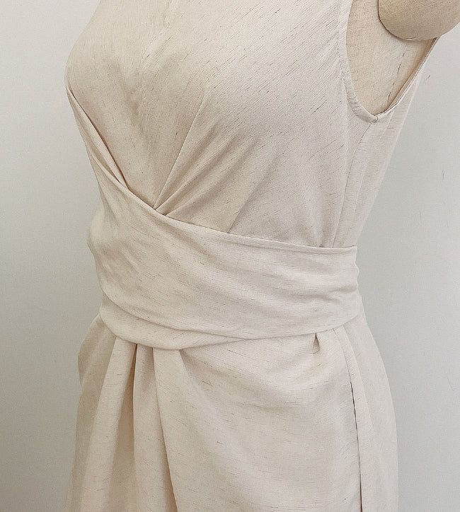 Gelad Linen Side Wrap Sleeveless Long One Piece