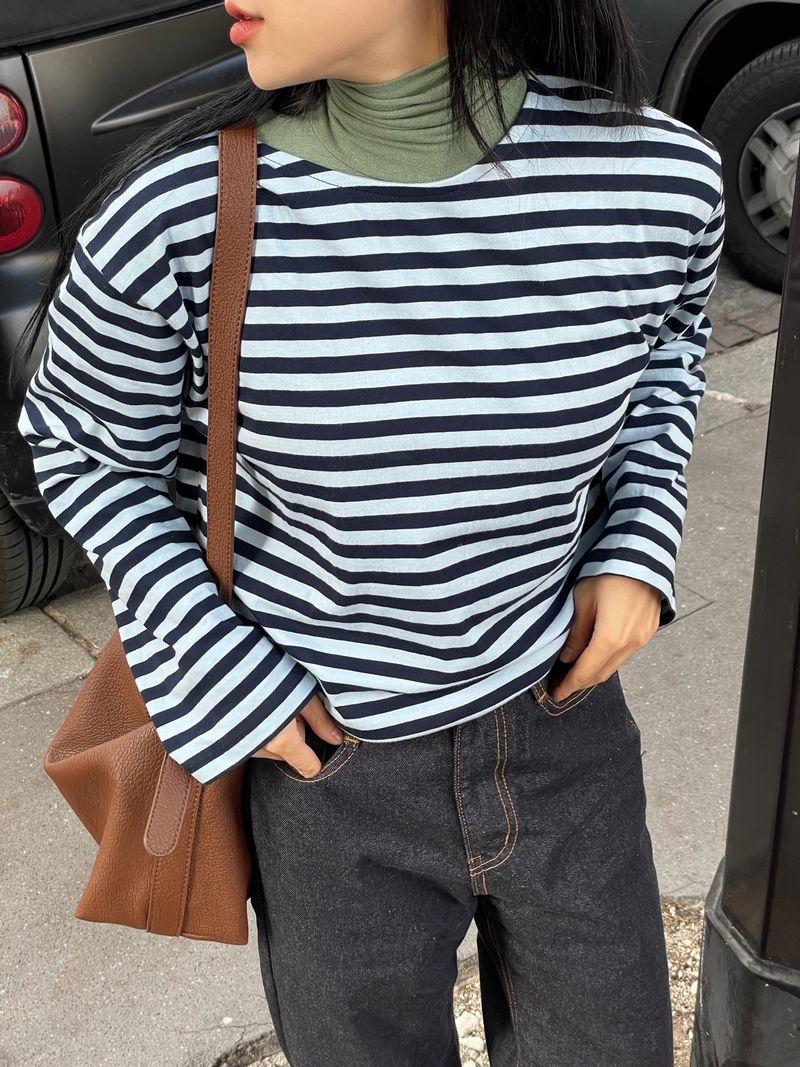 Verdant stripe T-shirts