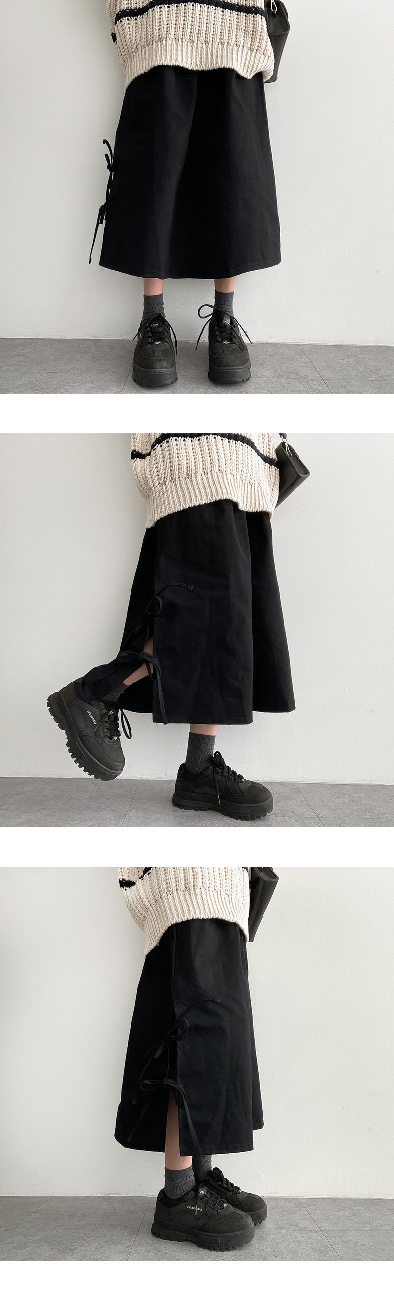 Cheta side double ribbon skirt