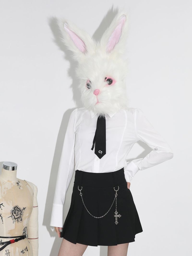 0 6 cross chain pleated skirt