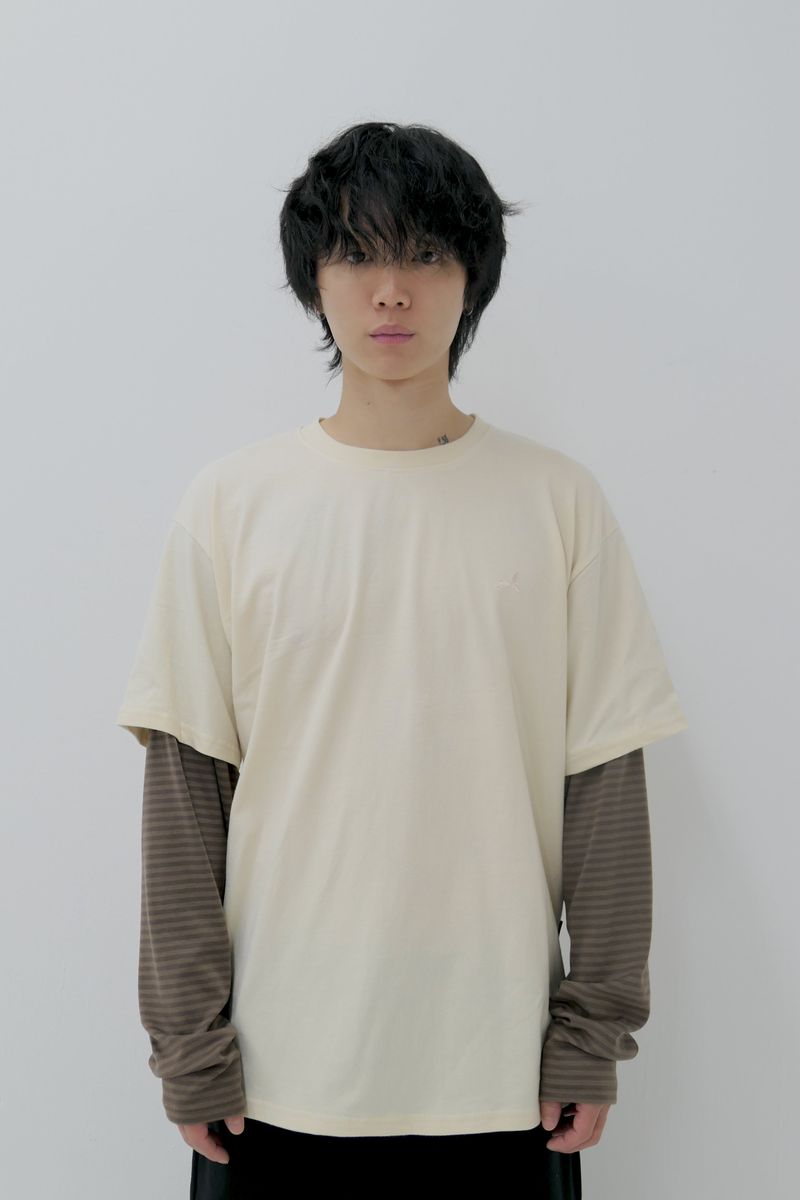 BP2 DISORDER（ビーピートゥーディスオーダー）の「 Layered Stripe T-Shirt Yellow（Tops）」