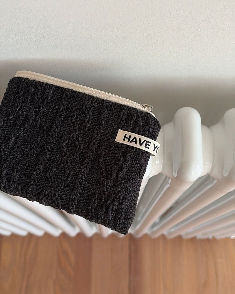 HAVE YOU EVER（ハヴユーエバー）の「Cable flat pouch - charcoal , S size（Accessories）」