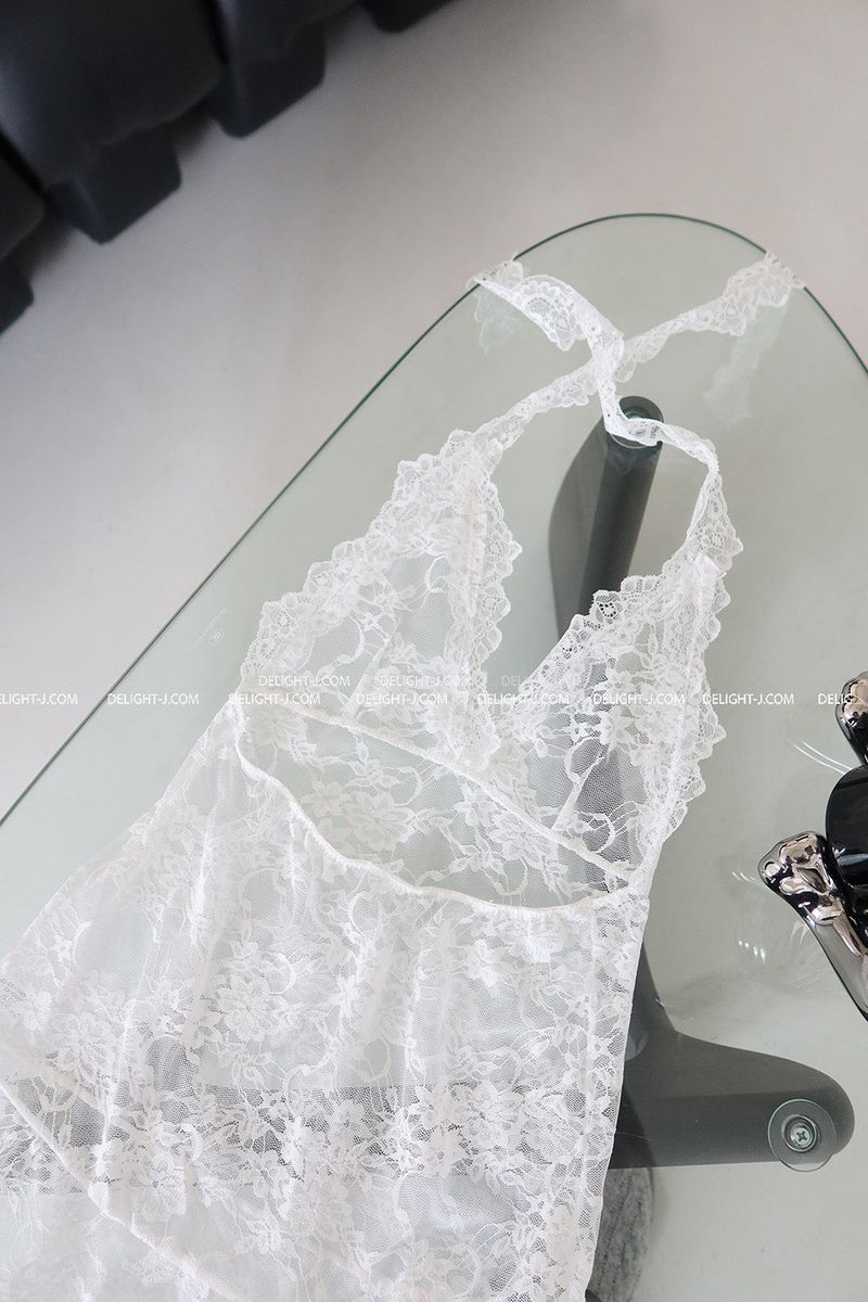 Lace see-through layered frill long sleeveless