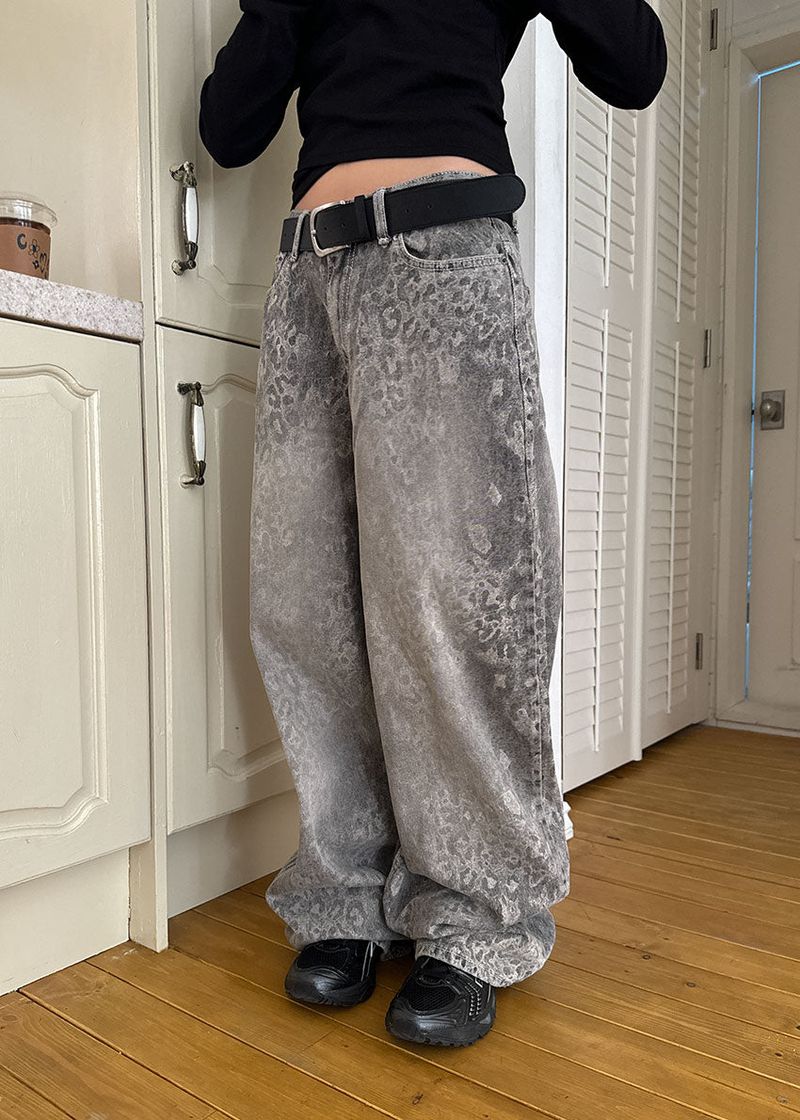 LEOPARD GRAY DENIM