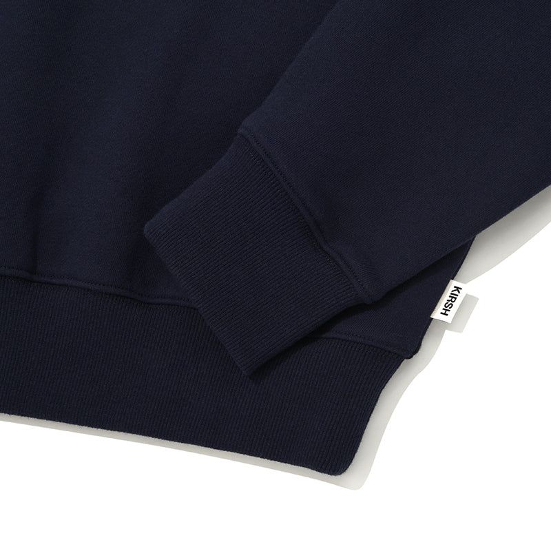 WITTY BUNNY WAPPEN CROP SWEATSHIRT [NAVY]