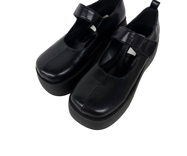 6cm Round Platform Sole Mary Jane Loafers
