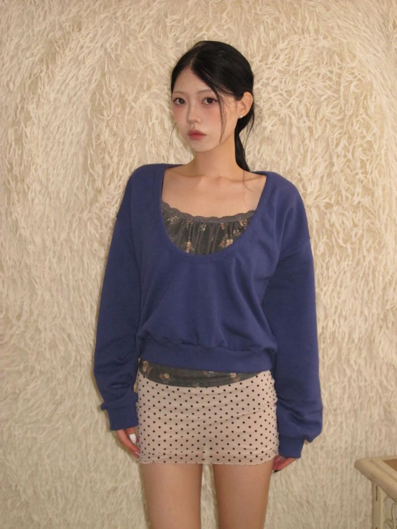 Deep U-Neck Sweatshirt