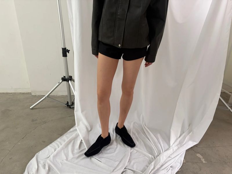 wool blend mini shorts