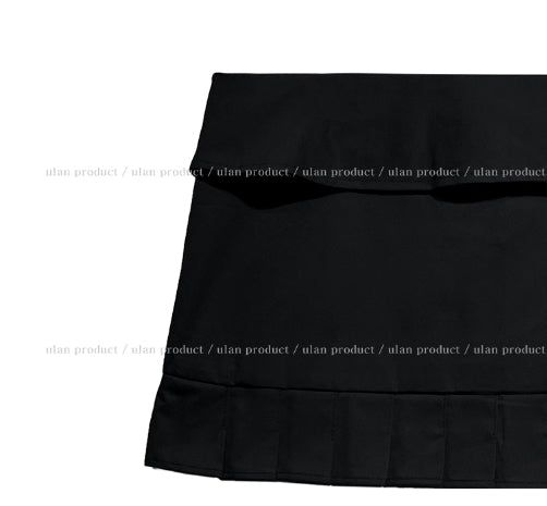 Molder strap layered pleated skirt