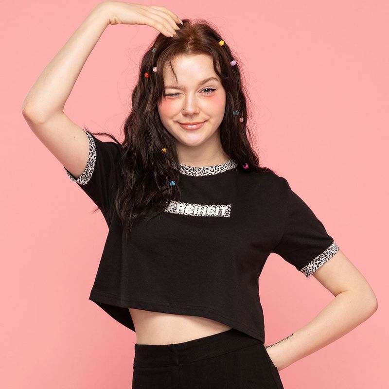 LEOPARD POINT TEE (BLACK)