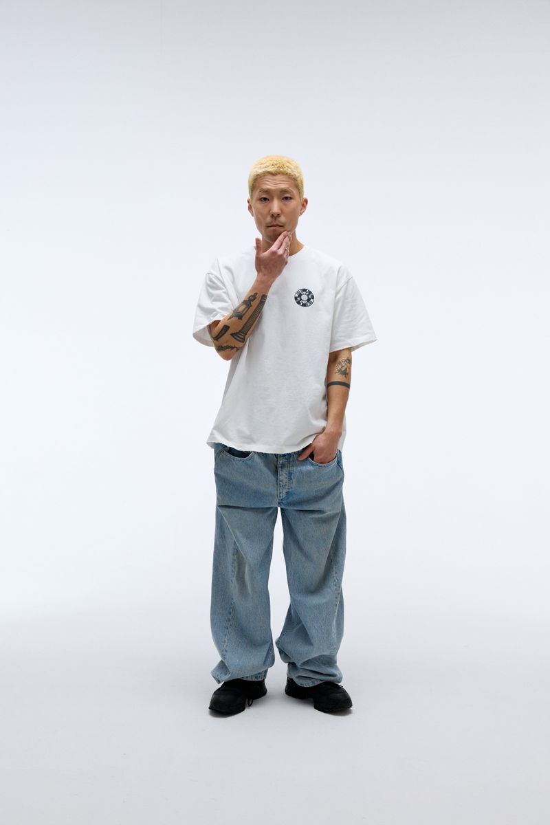 EEERRR Record artwork damage washing T-shirt (White)