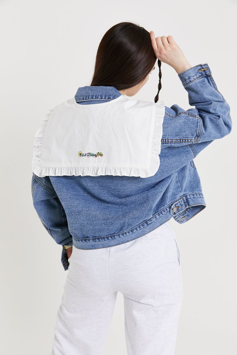 FRILL COLLAR SCARF_WHITE