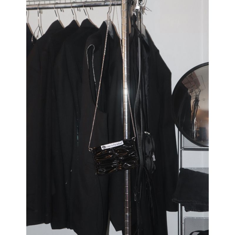 mimi bag (BLACK) + silver chain