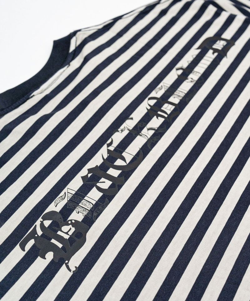 BBD Anxiety Multi Patch Stripe Long T-Shirt (Navy&Sand)