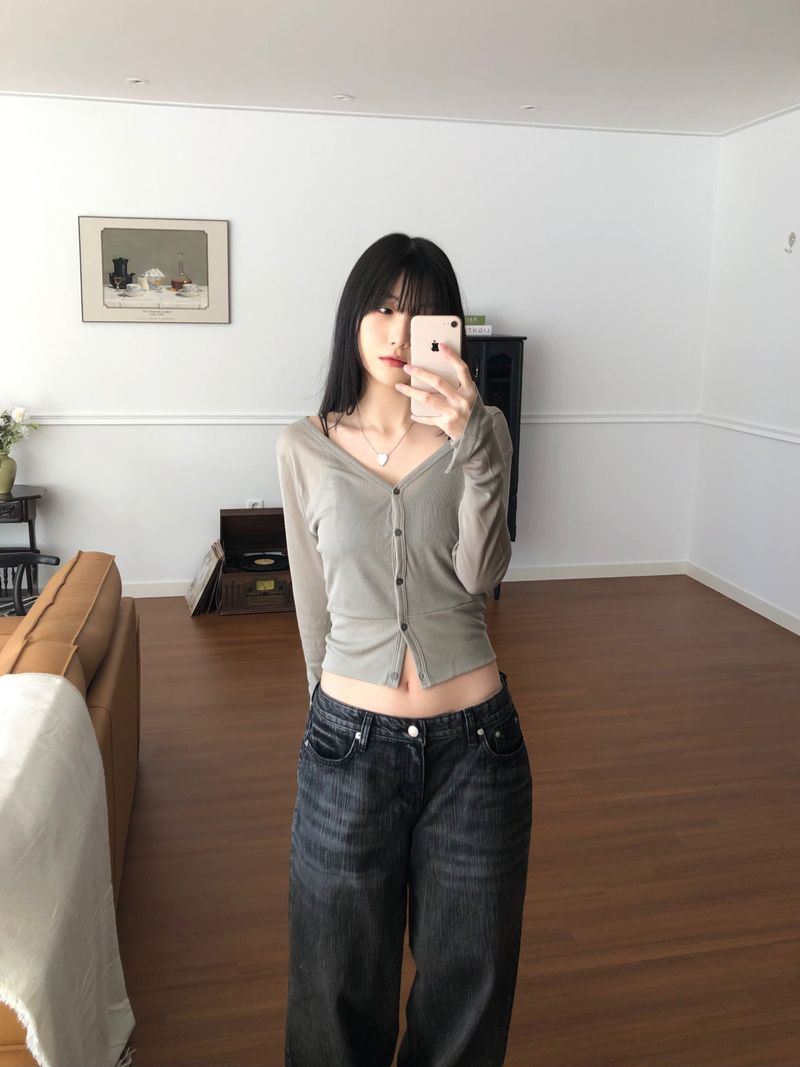 Tencel V-neck cardigan (3 colors)
