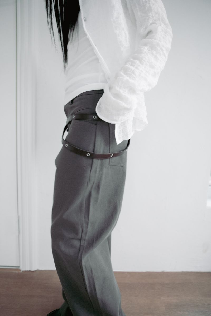eyelet long belt(2colors)
