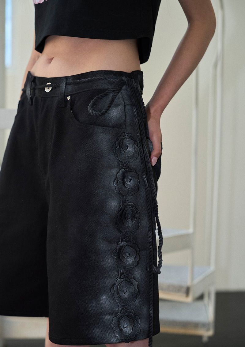 dirty flower half pt - black
