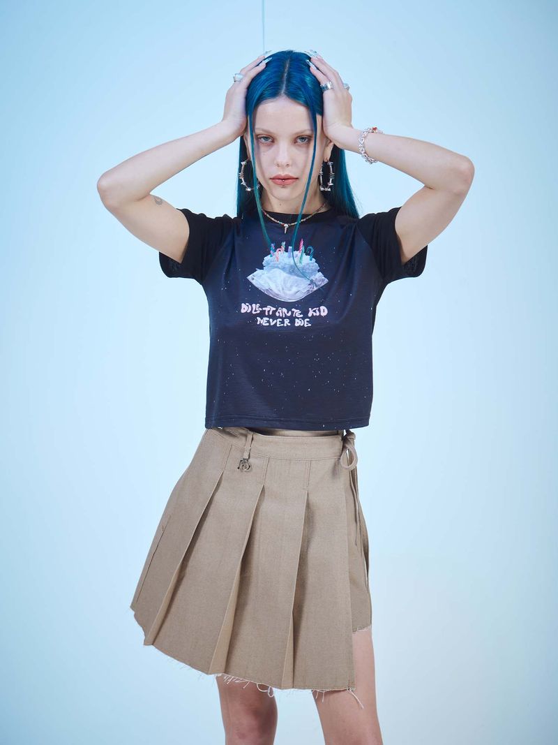 DILETTANTISME（ディレッタンティズム）の「NEVER DIE CROP T-SHIRTS(BK)（Tops）」