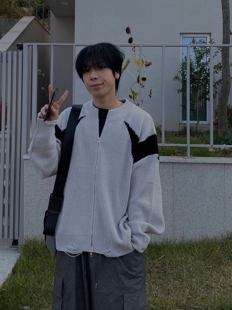 Vintage wear knit zip up 2C